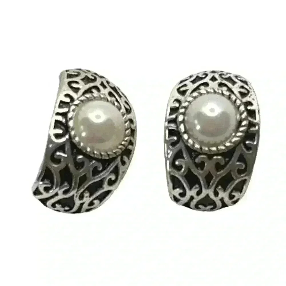 Premier Design Convertible Pierced Or Clip Earrings 1 Inch Vintage 15$